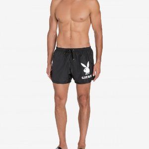Moschino x PLAYBOY GAYBOY BLACK SWIM TRUNKS